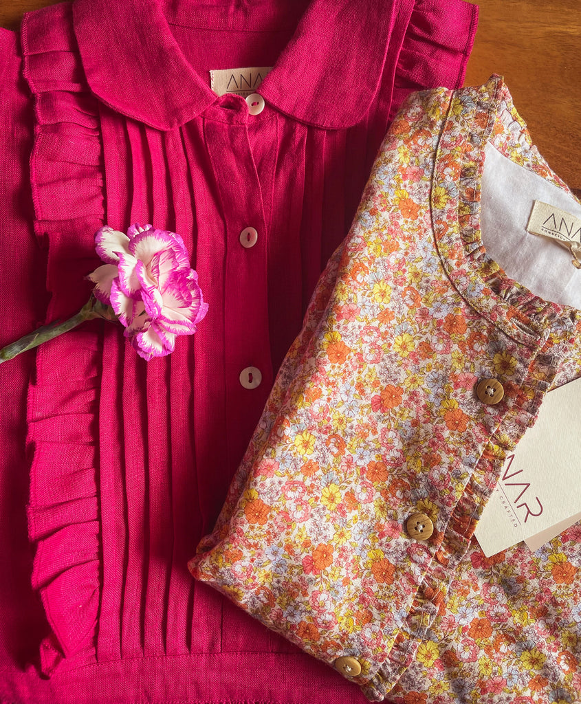 PINK AND FLORAL LINEN DRESSES - ANAR THE BRAND